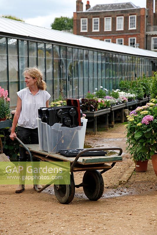 Petersham House gardener Lucy Boyd. Petersham Nurseries, Richmond, Surrey