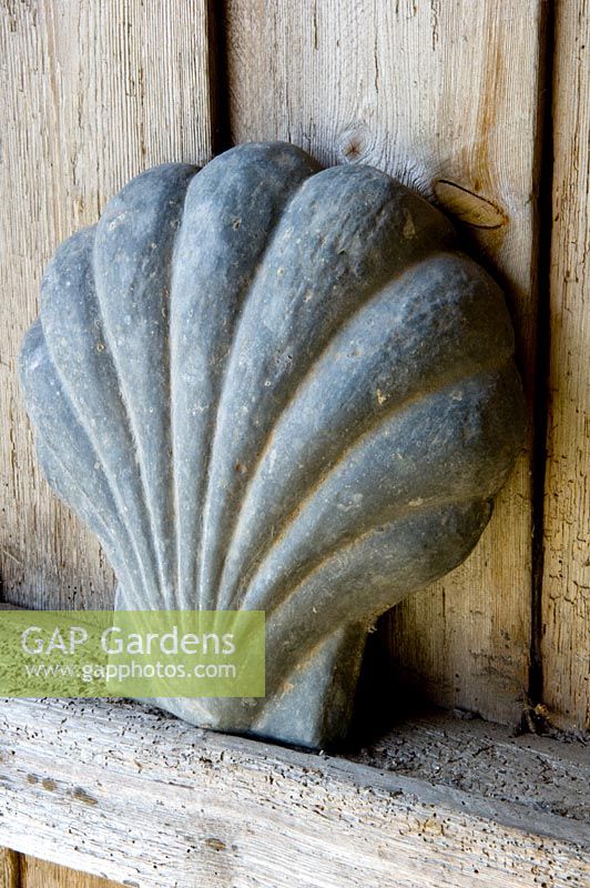 Scallop shell ornament. Silverstone Farm, Norfolk