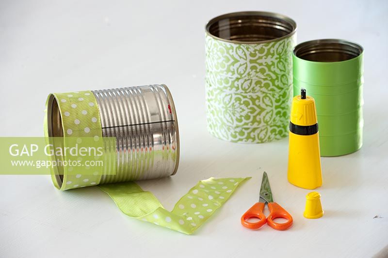Materials for decorating recycled metal cans
