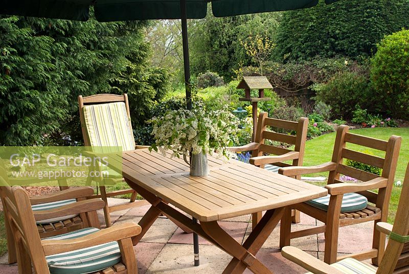 Wooden garden table and chairs 