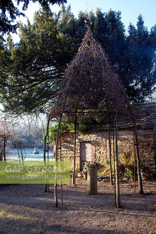 The 'witches hat' formed from Carpinus - Hornbeam, - Cantax House, Lacock, Wiltshire UK 
