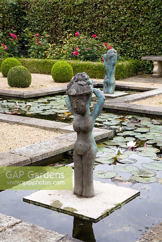 Formal Pond and knot garden - Barnsdale Gardens 
