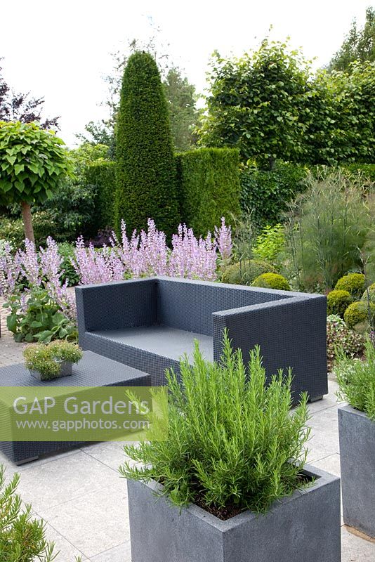 Hampton Court Flower Show 2011 - modern seating area in show garden 