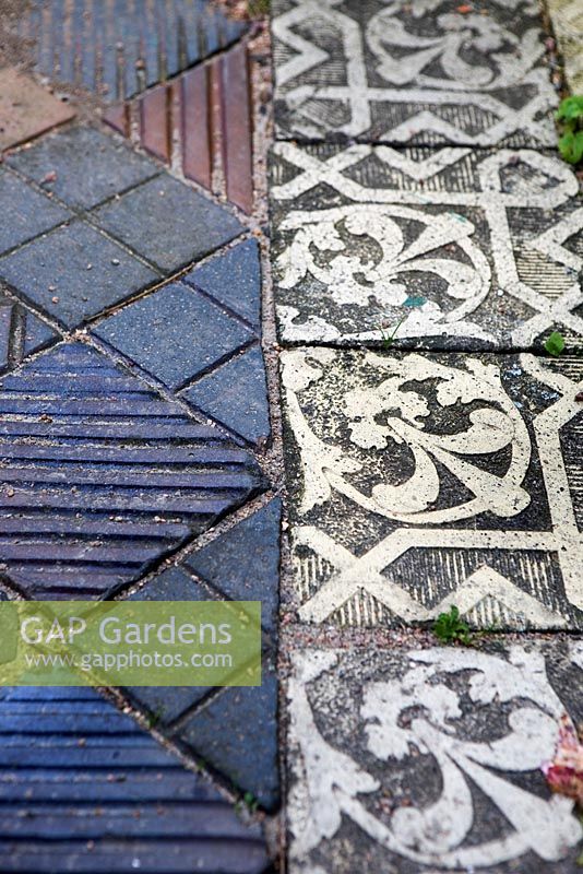Old tiles used for paving