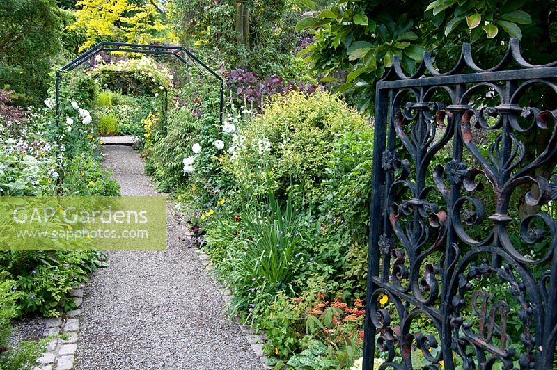 Gate leading through garden at Preen Manor, Shropshire