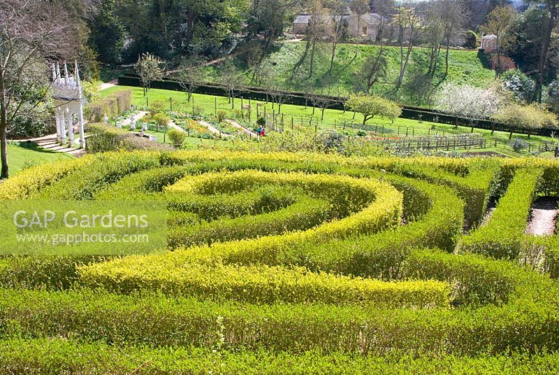 The Anniversary Maze at Painswick Rococo Gardens - first planted in 2000 to celebrate the 250th birthday of the Garden. 