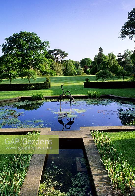 Pond in formal garden - Cholmondeley Castle, Malpas, Cheshire
