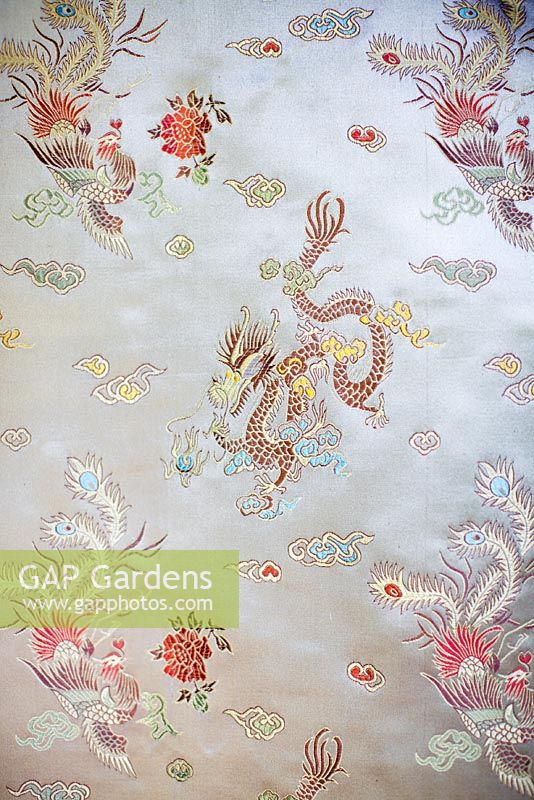 Silk panel detail from the Japanese Garden at Heathcote Botanical Gardens, Florida