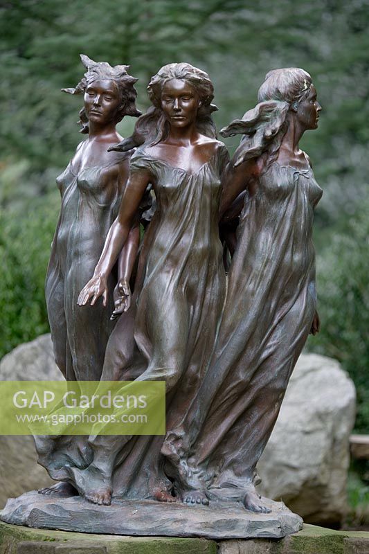 The Daughters of Odessa bronze sculpture in the The Arboretum, Highgrove Garden, August 2007.