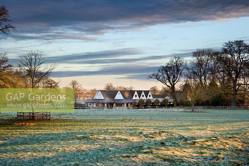 The Orchard Room in a frosty landscape, Highgrove, December, 2008.