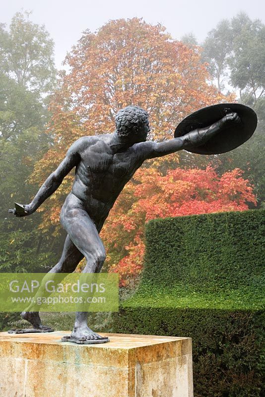 Bronze Borghese Gladiator, Highgrove Garden, October 2007.  