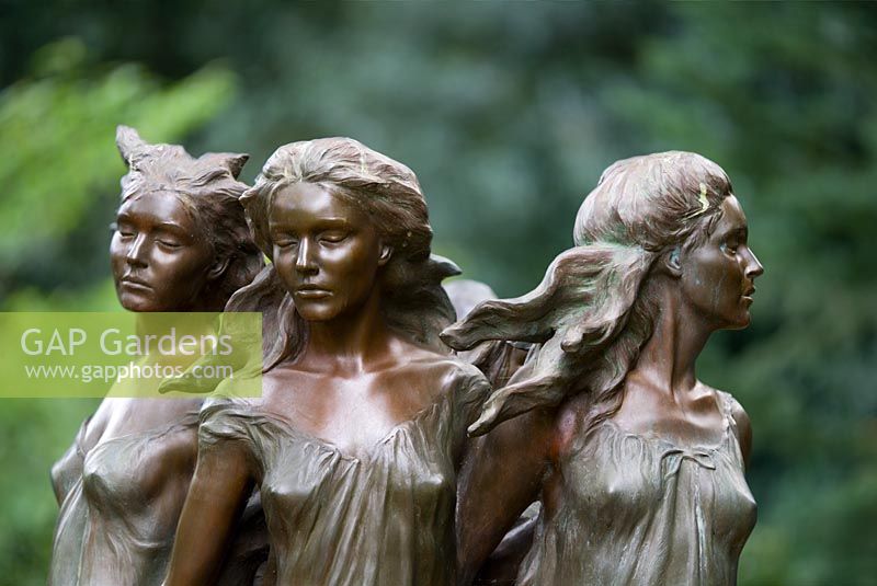 The Daughters of Odessa, bronze statue in the Arboretum. Highgrove Garden, October 2007. 