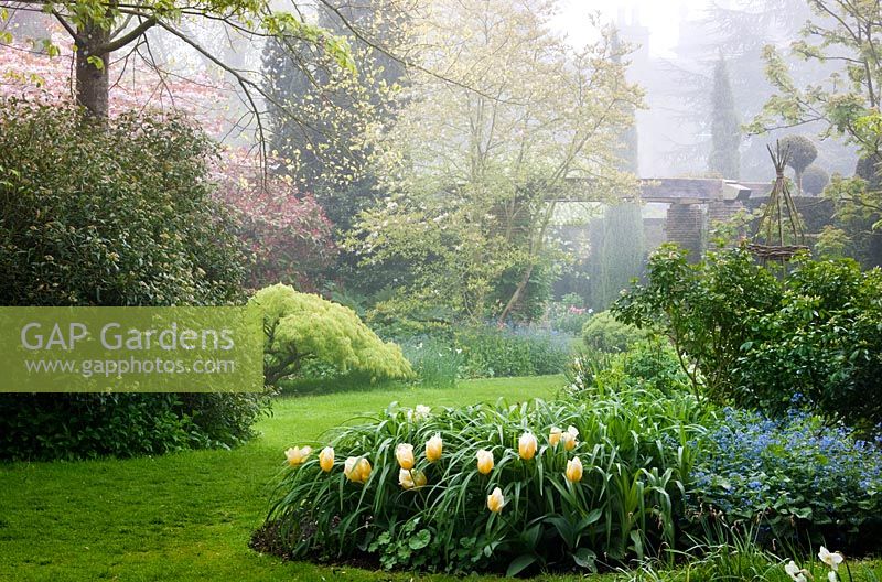 The Cottage Garden with spring blooms, Highgrove Garden, May 2009.