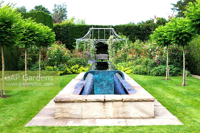 Water feature by William Pye in the Rose Garden. 