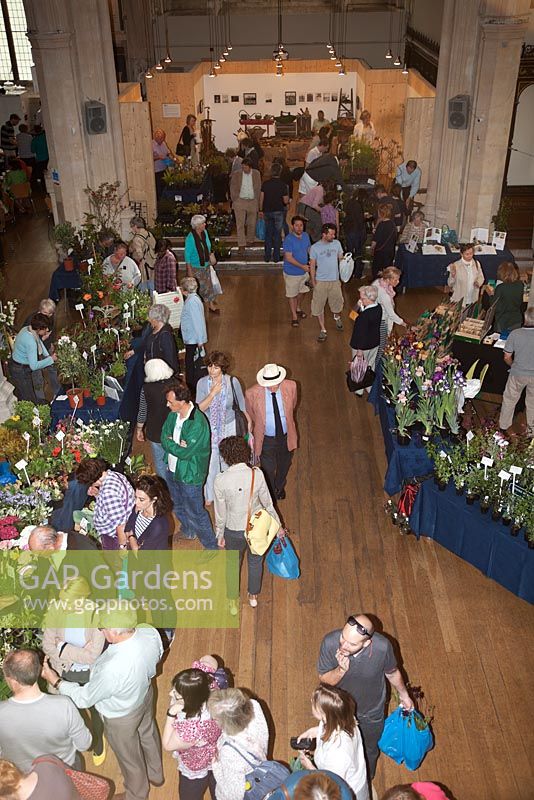The Garden Museum. Shoppers inside the museum at the plant fair.