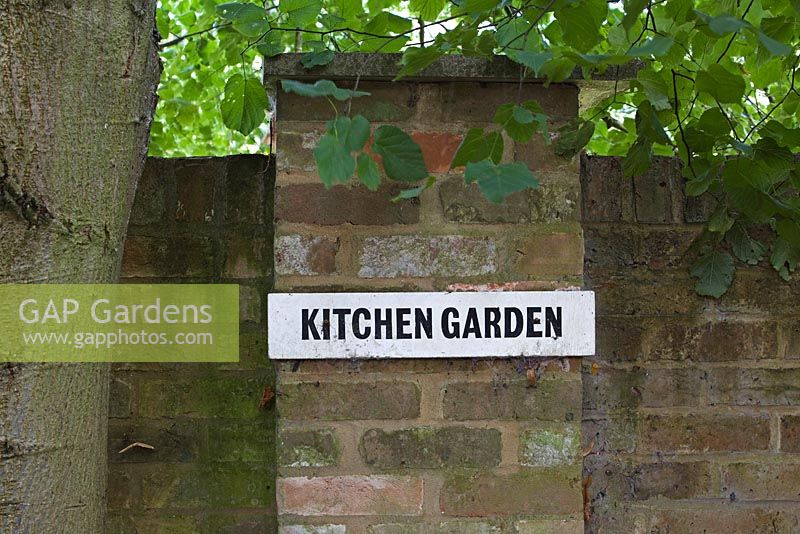 Kitchen Garden sign - Chenies Manor Gardens, Buckinghamshire, UK