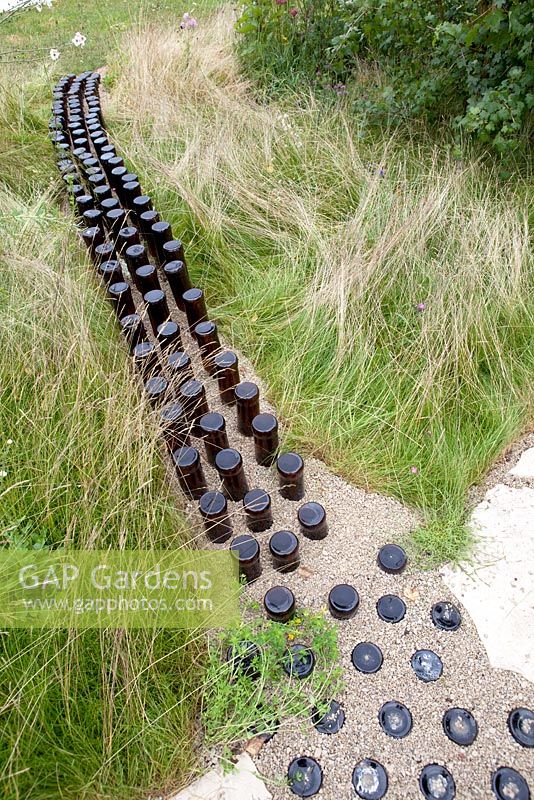 Sculpture made from beer bottles - The Badger Beer Garden - Silver Gilt medal winner - RHS Hampton Court Flower Show 2012