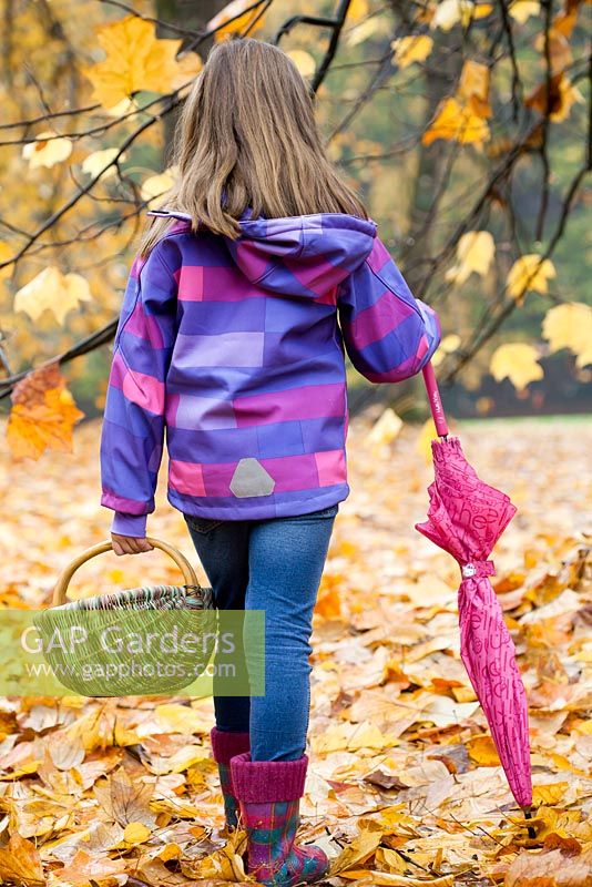 Girl on autumn walk