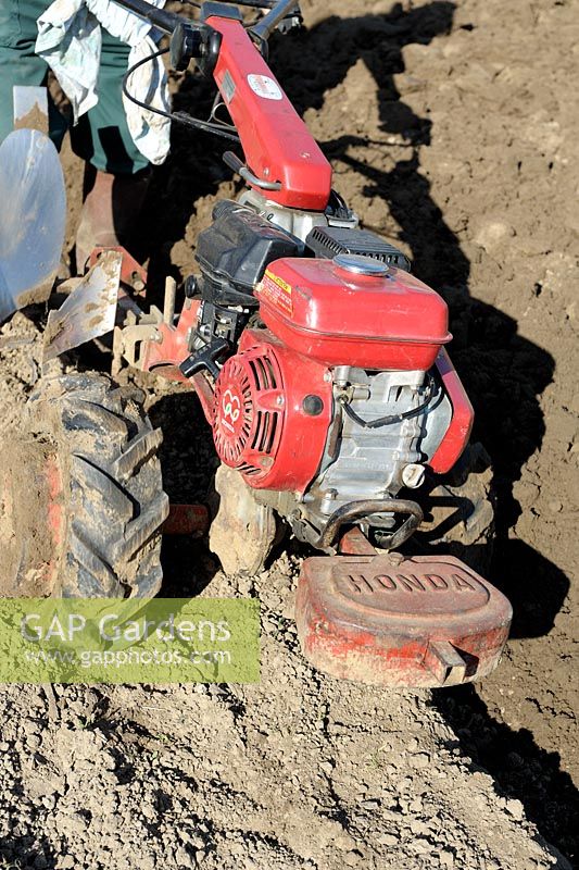 Using mechanical cultivator on allotment