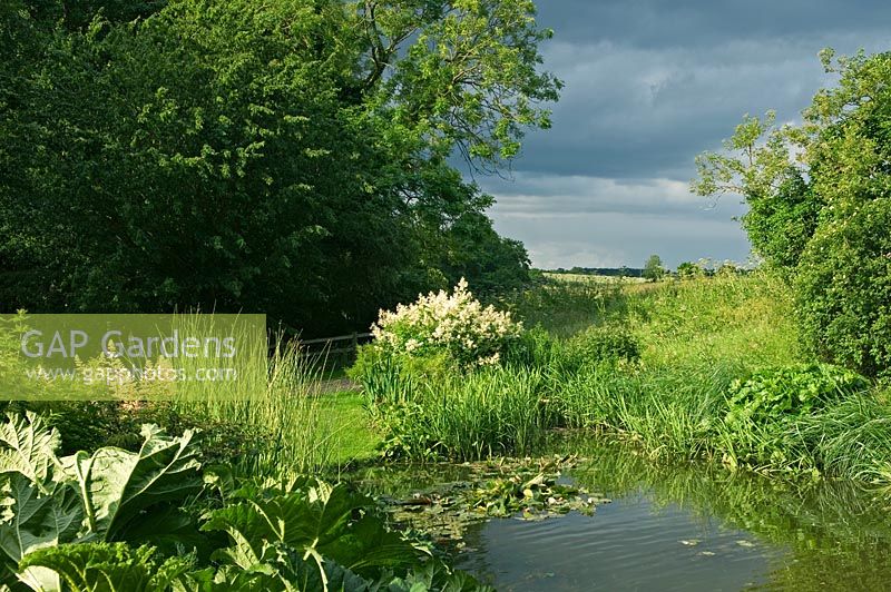Natural pond with view to countryside