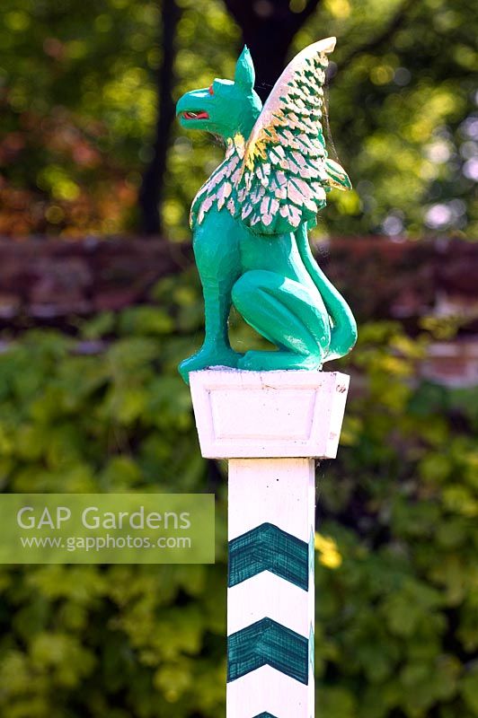 Green Griffin on plinth 