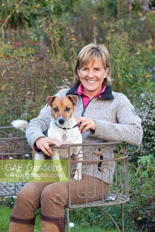 Garden owner, Elisabeth Schwietering and her dog Jacky