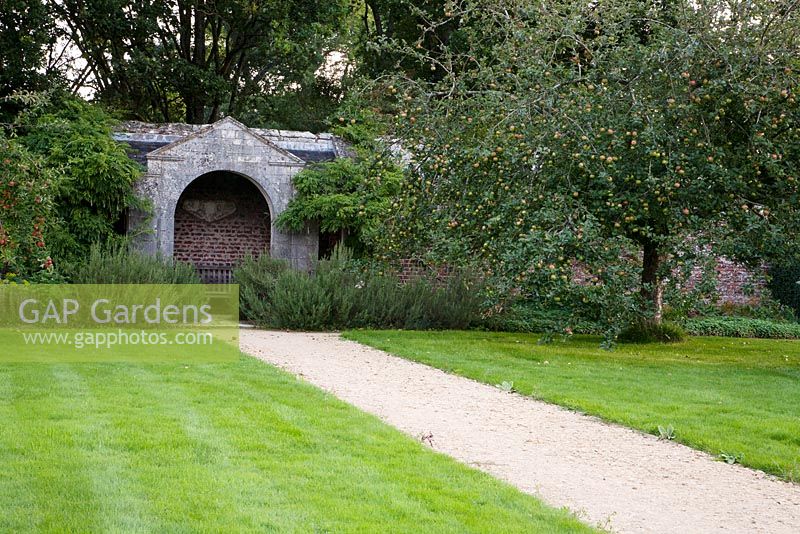Stone Grotto feature in formal Walled Garden - Parham, West Sussex
