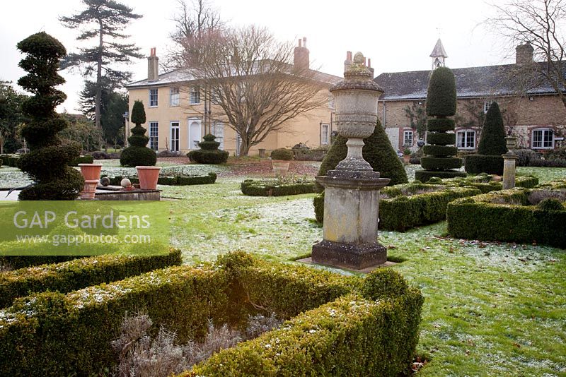 Formal Italianate Topiary Garden surrounding Georgian Manor House - The Old Rectory, Surrey