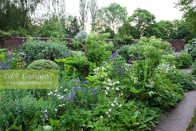Walled herb garden at Beechenwood Farm, Hampshire