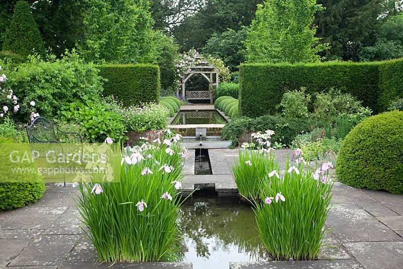 View of 'the Rill Garden' at Wollerton Old Hall