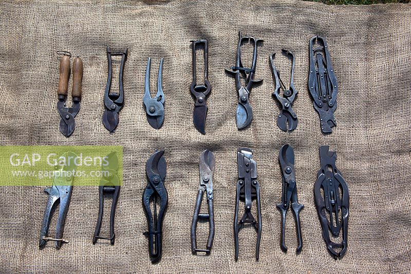 A collection of secateurs ranging from 1890 to fairly recent times