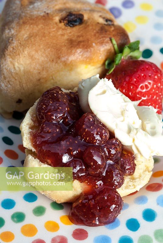 Tiptree 'Little Scarlet' Strawberry Jam with scones and clotted cream