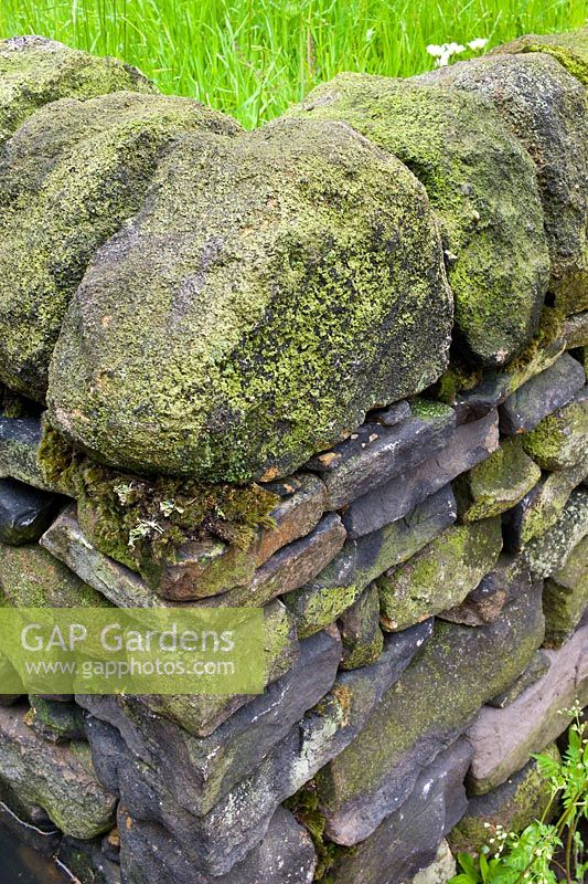 hDry stone wall in Le Jardin de Yorkshire garden 