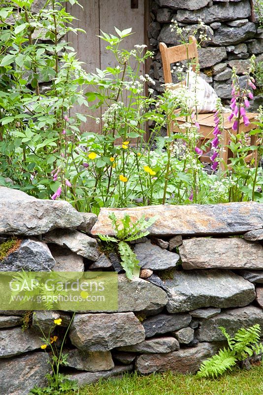 Motor Neurone Disease - A Hebridean Weavers Garden - rustic stone wall