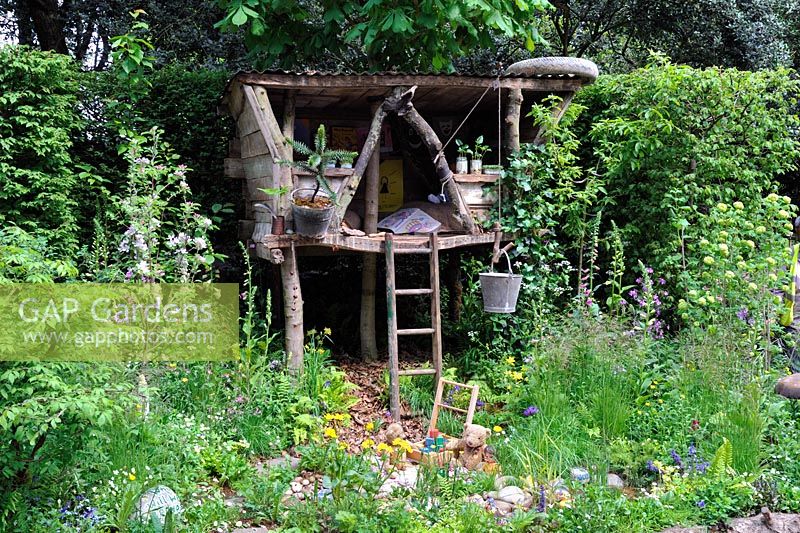 NSPCC garden of magical childhood, showing tree house 