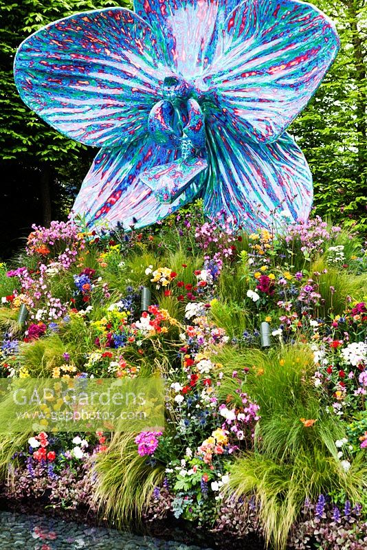 The Rush of Nature - Orchid sculpture and colourful gnomes painted by various celebrities  