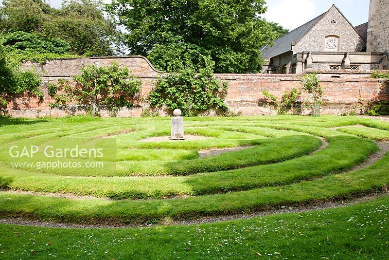Labyrinth in the Kitchen Garden. Chenies Manor, Buckinghamshire