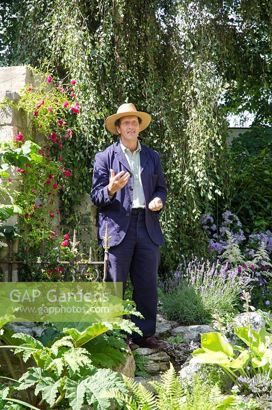 Monty Don recording on The Forgotten Folly Garden, RHS Hampton Court Palace Flower Show 2014 - Design - Lynn Riches 