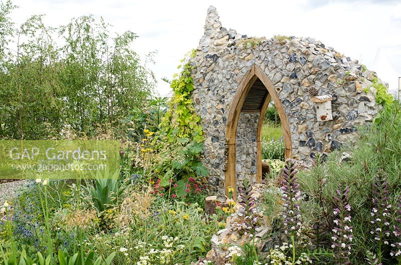 The Flintknapper's Garden 'A Story of Thetford', RHS Hampton Court Palace Flower Show 2014 - Design: Luke Heydon - Sponsor: Businesses 