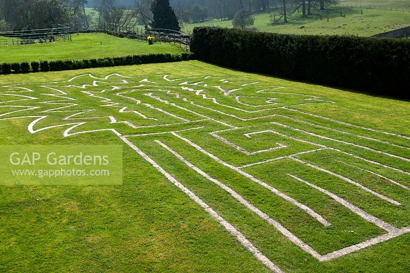 Wheatsheaf Maze in the lawn.
