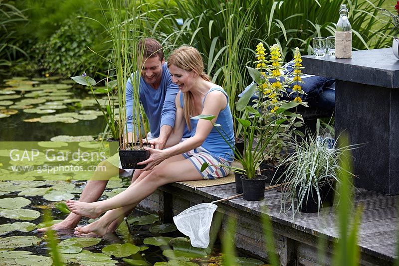 Couple at pond