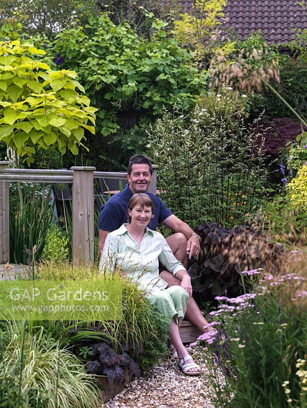 Anne and John Massey in their 16 metre square back garden 