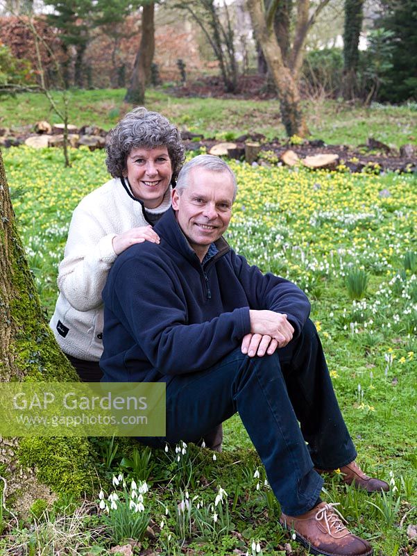 Mark and Jackie Porter in their small, deciduous wood.