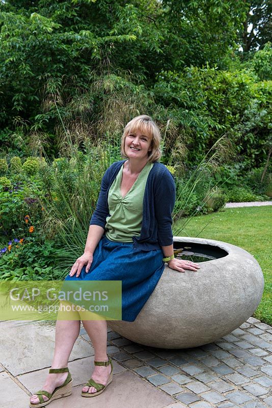Selina Botham in the 28m x 20m back garden that she and her family have designed and built.
