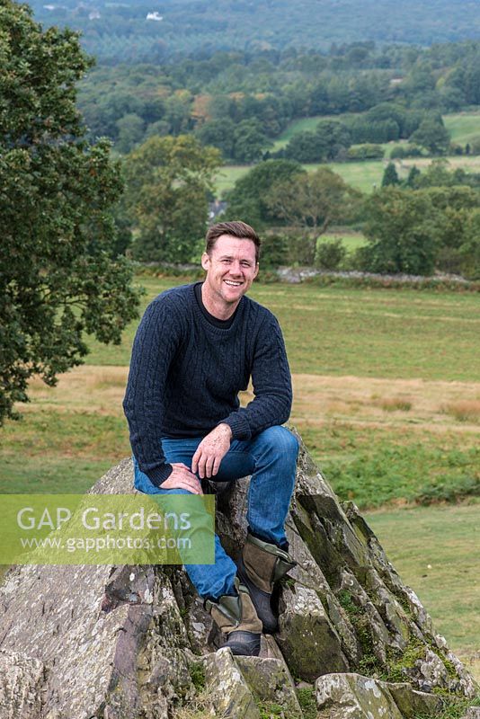 Mark Lloyd, celebrity chef, TV presenter, forager and wild food expert. Photographed at Bradgate Park, Leicestershire.