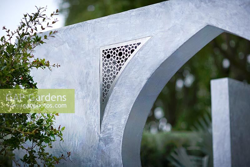 Metal detail in corner of archway. The Beauty of Islam. Chelsea Flower Show 2015
