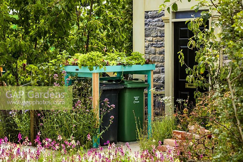 Wheelie bin shelter by Front Yard Company - Community Street - RHS Hampton Court Flower Show 2015