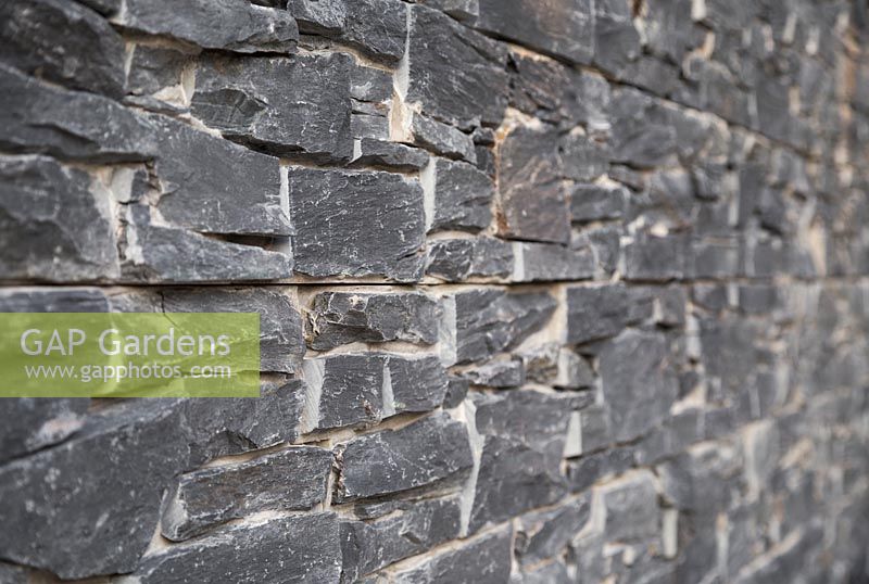 Detail of dry stone slate wall