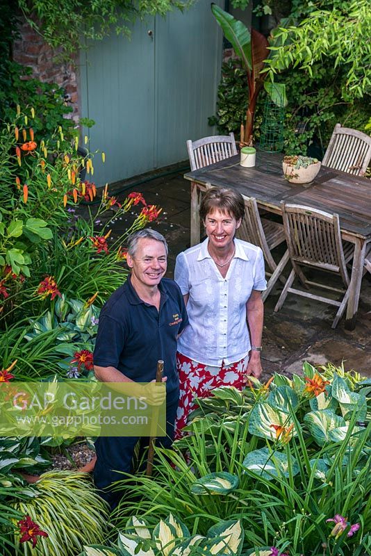 Barry and Melanie Davy, owners of Brooke Cottage. The garden is a triangular plot which the the couple have transformed over almost 20 years.