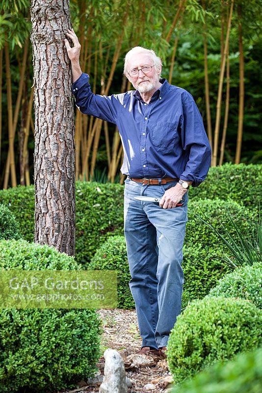 Geoffrey Ingham owner and designer of Dip-on-the-Hill garden, Suffolk